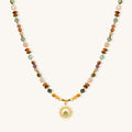 Flower & Stone Shining Together – Sunflower & Tiger's Eye Necklace