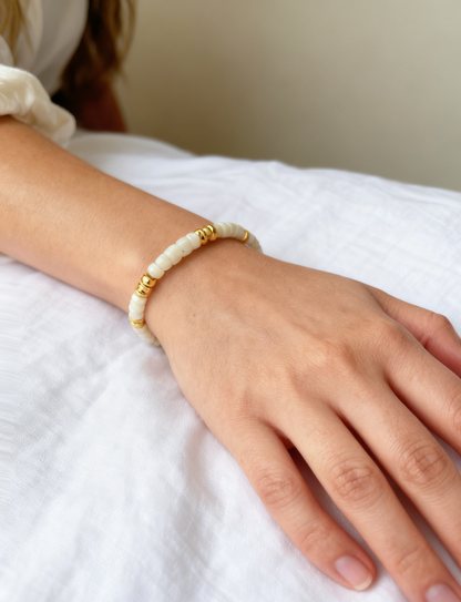 Trochus Rhythm Harmony – Evoke Natural Trochus Chain Bracelet