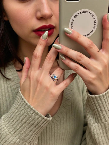 Silver Gaze Against Evil – Evil Eye Ring