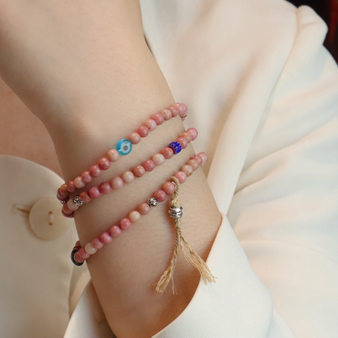 Love Rhyme Flowing – Rose Quartz Tassel Bracelet