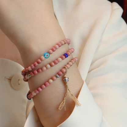 Love Rhyme Flowing – Rose Quartz Tassel Bracelet