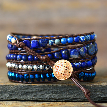Woven Deep Blue – Hand-Woven Lapis Lazuli Bracelet