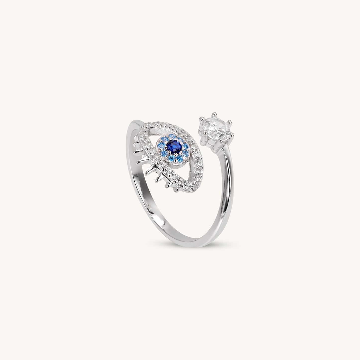Silver Gaze Against Evil – Evil Eye Ring