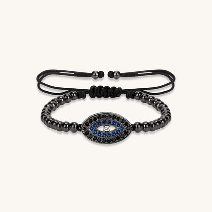 Interwoven Chain Light Evil Eye Bracelet
