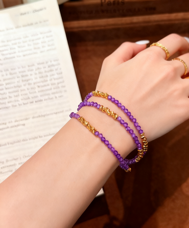 Balanced Light - Amethyst Gold-Plated Bracelet