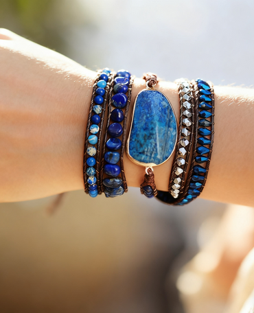 Woven Deep Blue – Hand-Woven Lapis Lazuli Bracelet