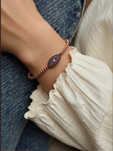 Beaded Shield Evil Eye Bracelet