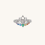 Silver Lotus Zircon Rhyme Ring