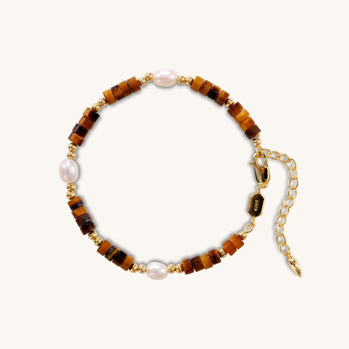 Strength in Balance - Tiger Eye & Pearl Bracelet