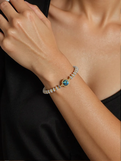 Tidal Revitalization - Labradorite Natural Shell Stacking Bracelet