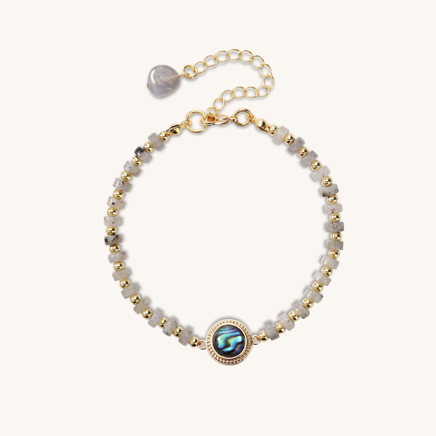 Tidal Revitalization - Labradorite Natural Shell Stacking Bracelet