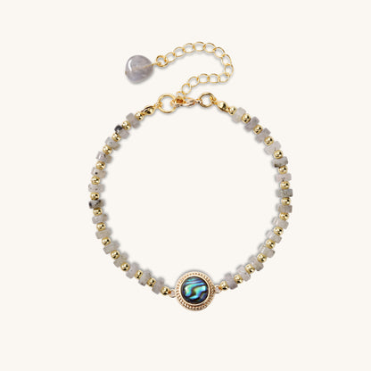 Tidal Revitalization - Labradorite Natural Shell Stacking Bracelet