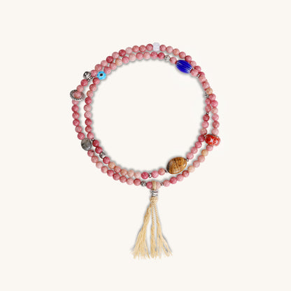 Love Rhyme Flowing – Rose Quartz Tassel Bracelet