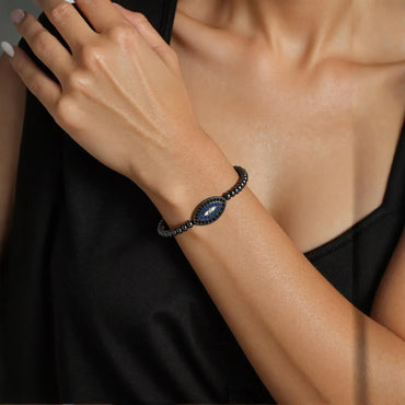 Interwoven Chain Light Evil Eye Bracelet