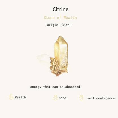 Courage Glow - Citrine Braided Charm Bracelet - Muditalume.online store