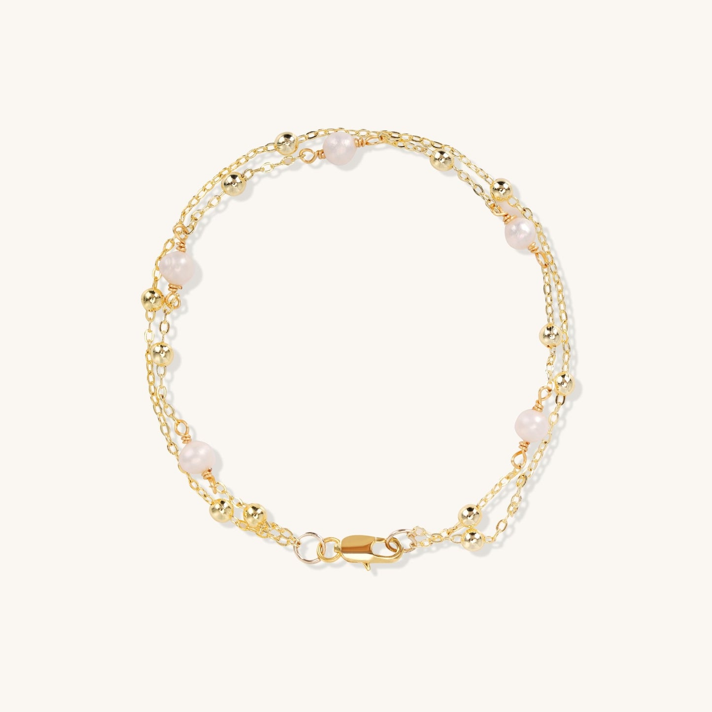 Double Chains Bearing Light – Double Evoke Pearl Chain Bracelet - Muditalume.online store