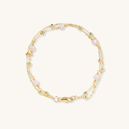 Double Chains Bearing Light – Double Evoke Pearl Chain Bracelet - Muditalume.online store