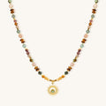 Flower & Stone Shining Together – Sunflower & Tiger's Eye Necklace - Muditalume.online store
