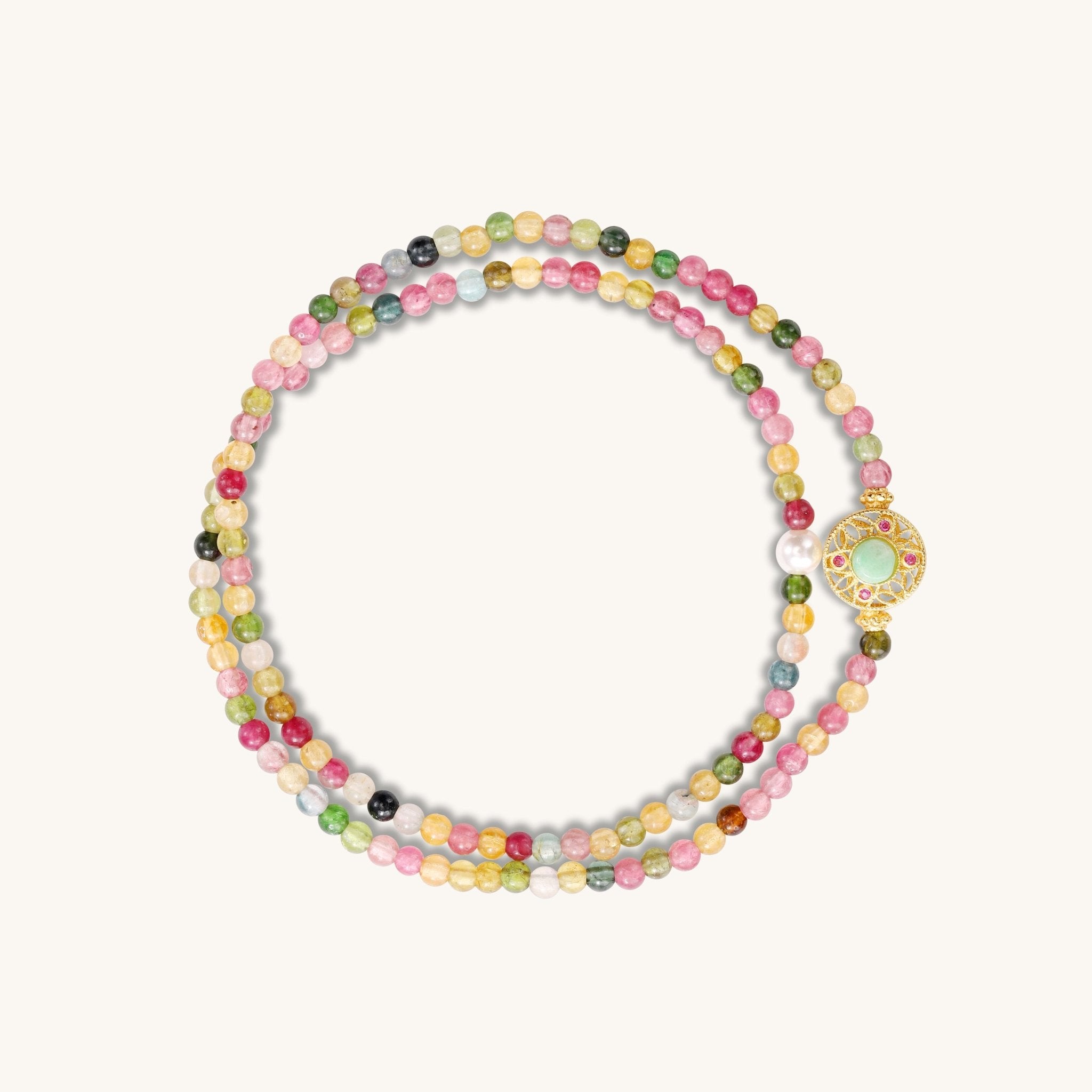 Goodness Journey - Tourmaline Pearl Mudita Rune Bracelet - Muditalume.online store