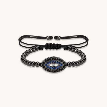 Interwoven Chain Light Evil Eye Bracelet - Muditalume.online store