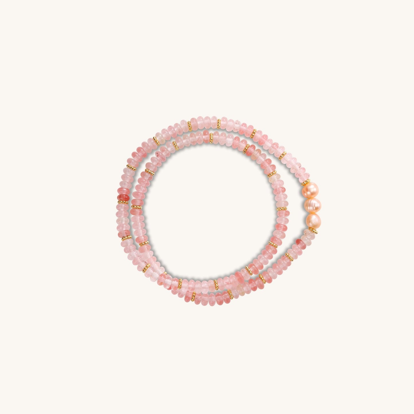 Love Language Companion - Rose Quartz Pearl Necklace - Muditalume.online store