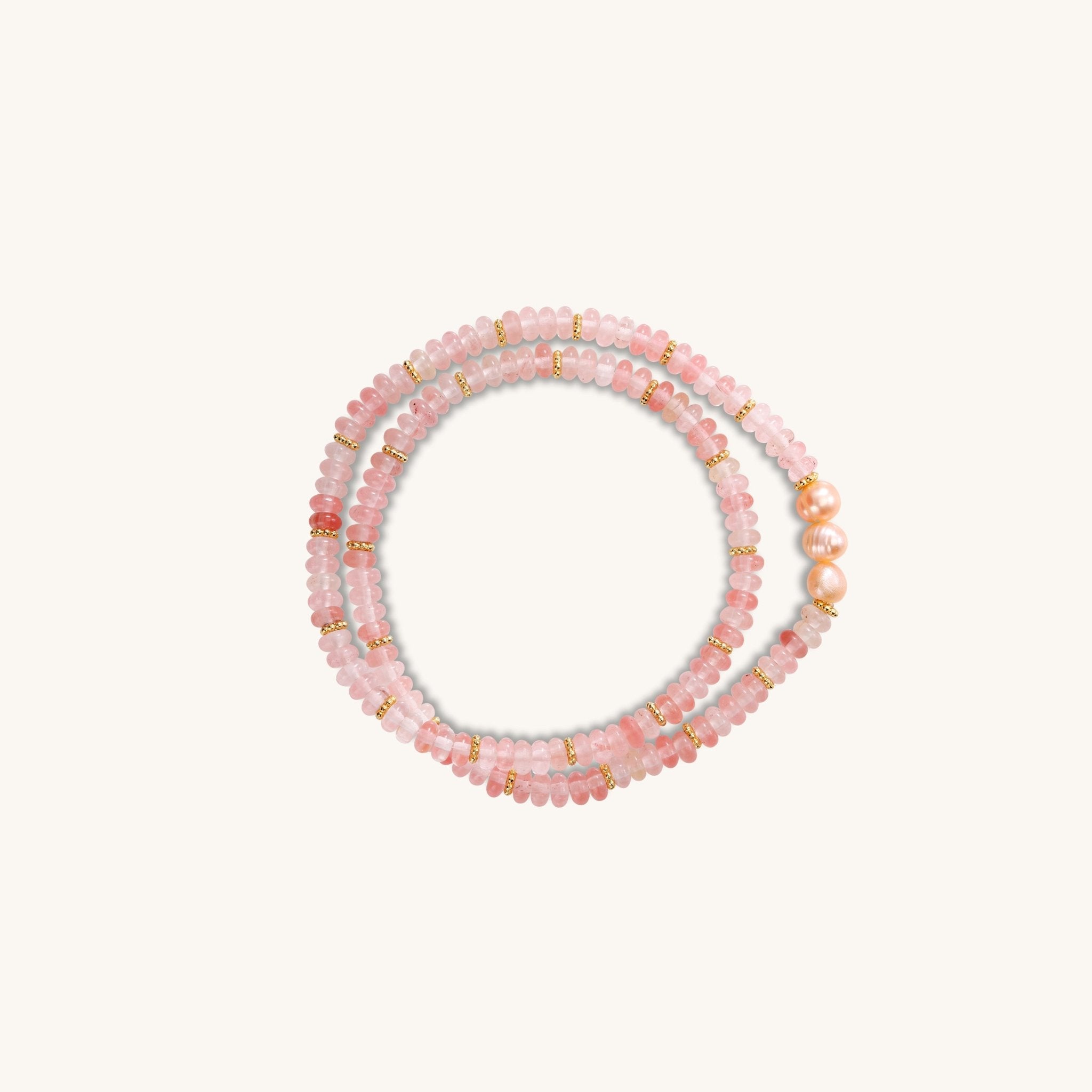 Love Language Companion - Rose Quartz Pearl Necklace - Muditalume.online store