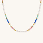 Pearl Color & Tourmaline Light – Pearl & Tourmaline Necklace - Muditalume.online store