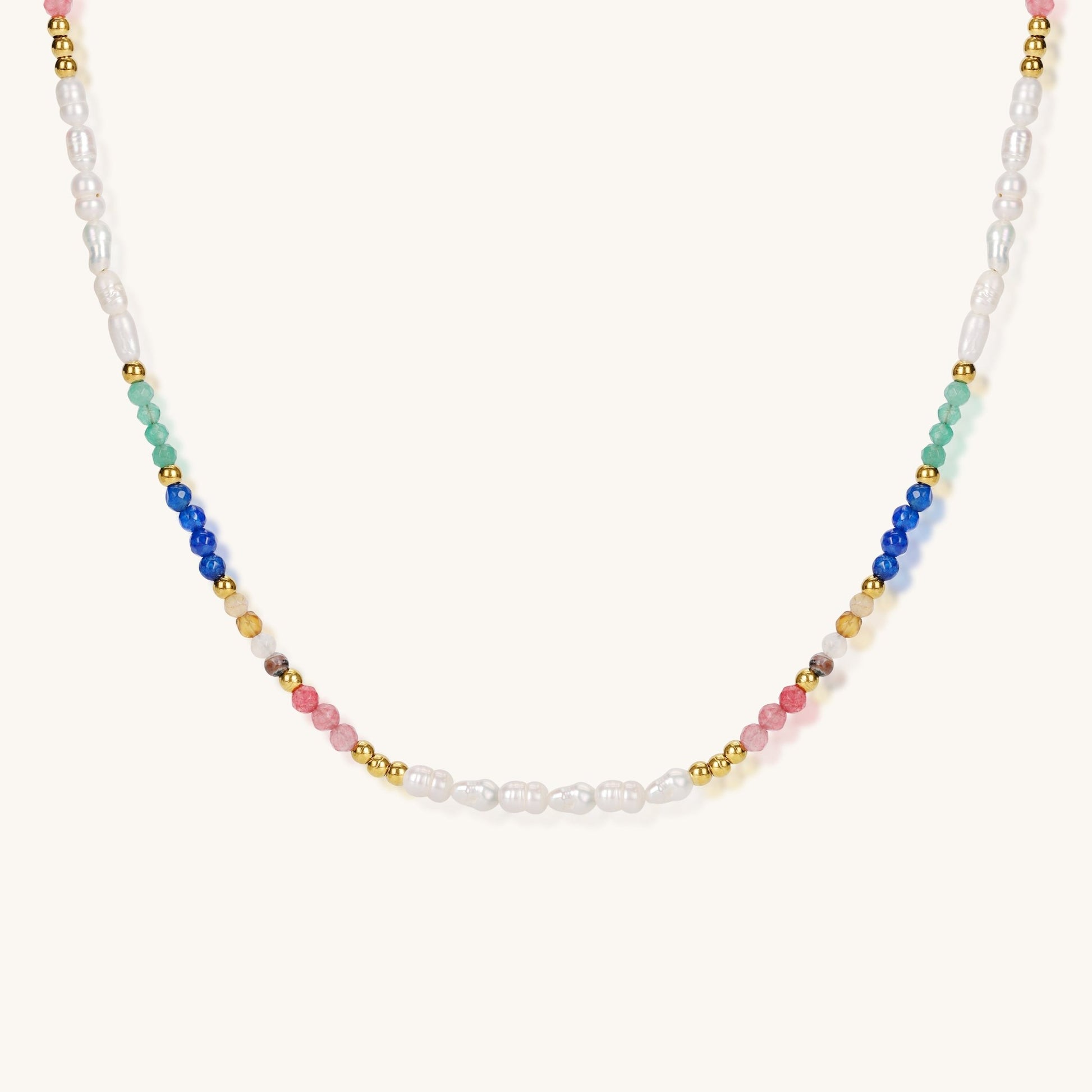 Pearl Color & Tourmaline Light – Pearl & Tourmaline Necklace - Muditalume.online store