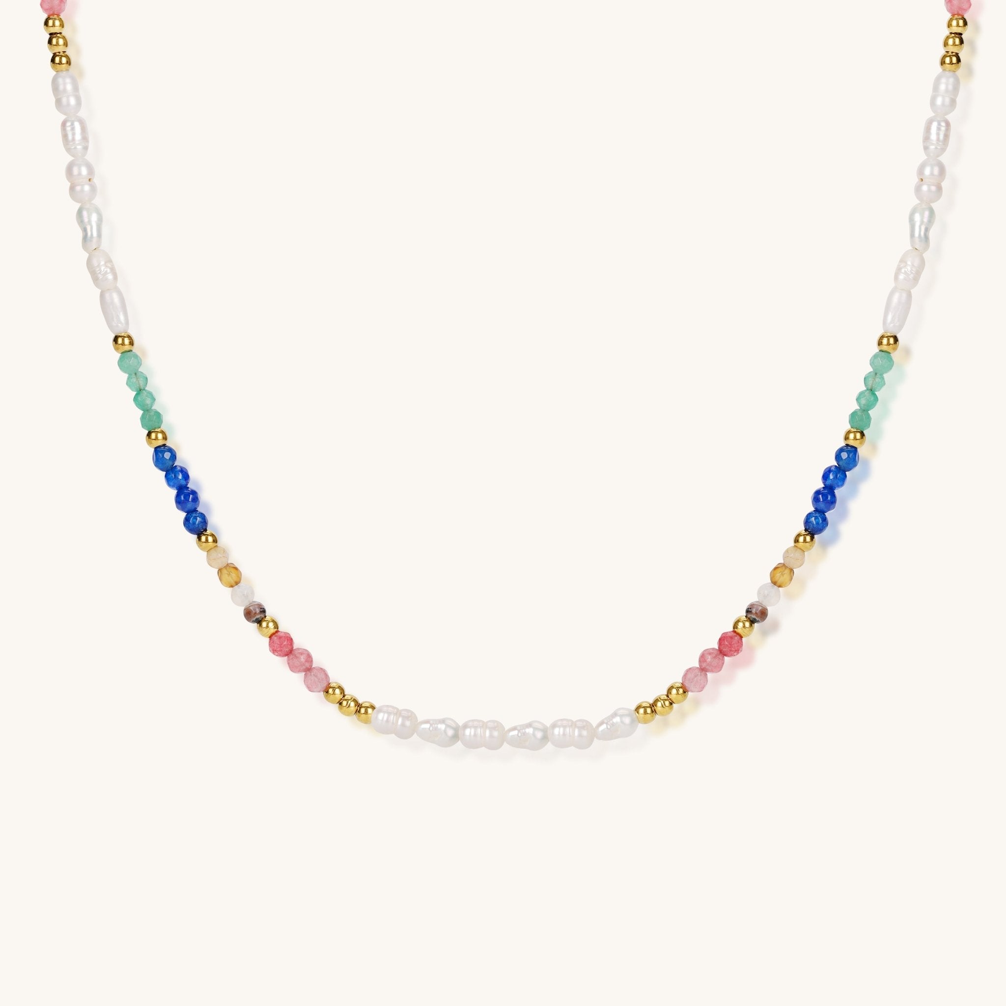 Pearl Color & Tourmaline Light – Pearl & Tourmaline Necklace - Muditalume.online store