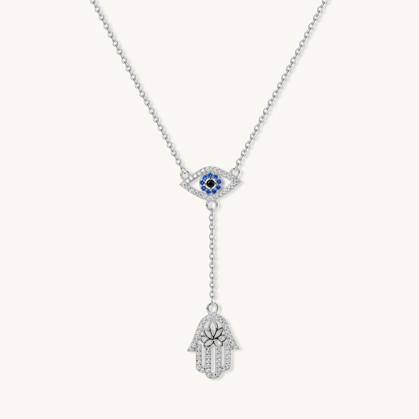 Silver Rhyme & Spirit Guard – Evil Eye Necklace - Muditalume.online store