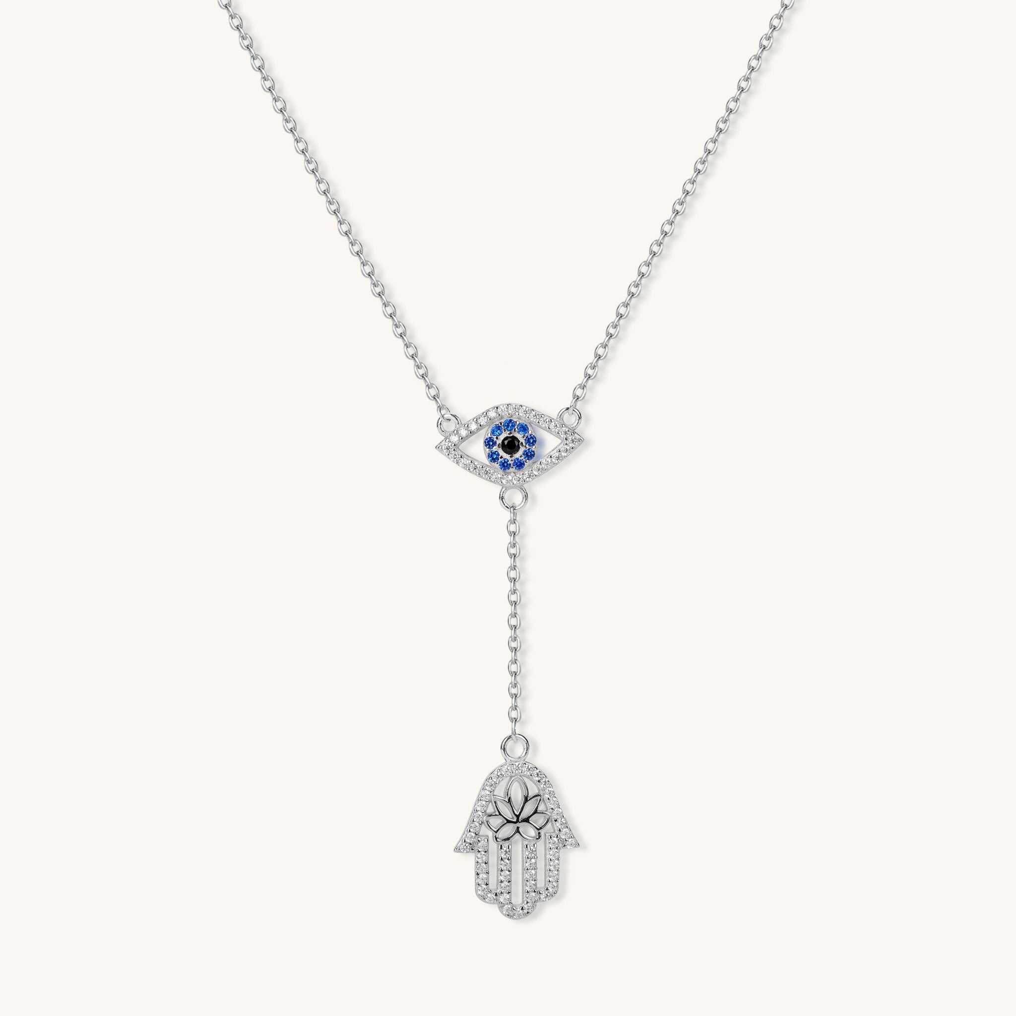 Silver Rhyme & Spirit Guard – Evil Eye Necklace - Muditalume.online store