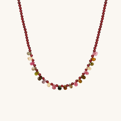 Vibrant Glow Rose Tourmaline Necklace - Muditalume.online store