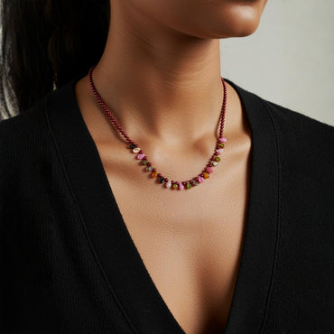 Vibrant Glow Rose Tourmaline Necklace - Muditalume.online store
